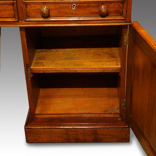 Victorian mahogany partners desk cupboard interior