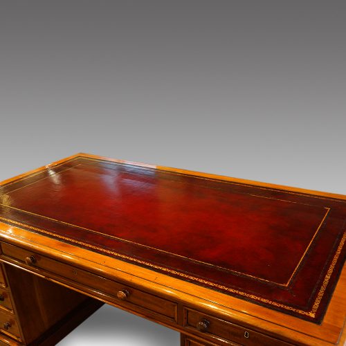 Victorian mahogany partners desk leather