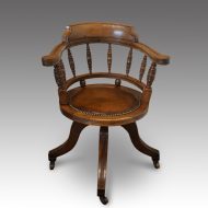 Victorian oak revolving desk chair