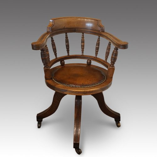 Victorian oak revolving desk chair