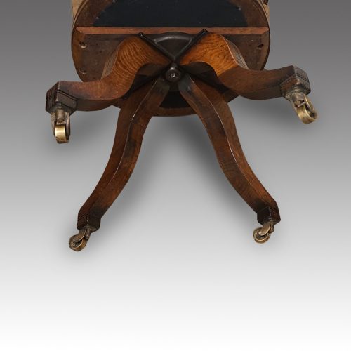 Victorian oak revolving desk chair base