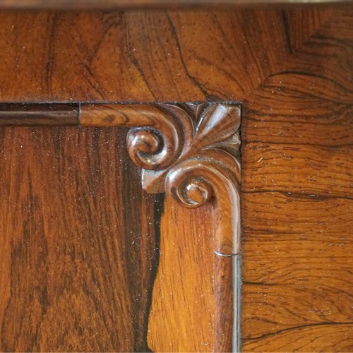 William IV rosewood side cabinet carving