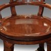 Edwardian mahogany swivel desk chair seat