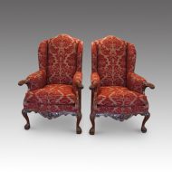 Pair of Georgian style wing chairs