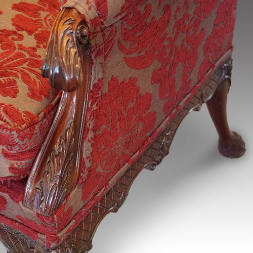 Pair of Georgian style wing chairs arm