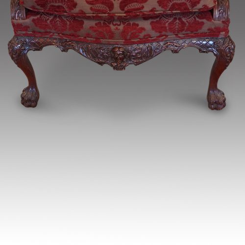 Pair of Georgian style wing chairs front legs