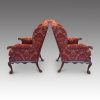 Pair of Georgian style wing chairs side view
