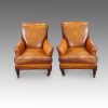 Pair of Victorian leather club chairs