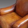 Pair of Victorian leather club chairs seat