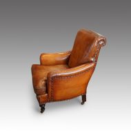 Pair of Victorian leather club chairs side
