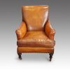 Pair of Victorian leather club chairs single