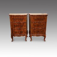 Pair of walnut Continental cabinets