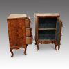Pair of walnut Continental cabinets drawers and cupboard