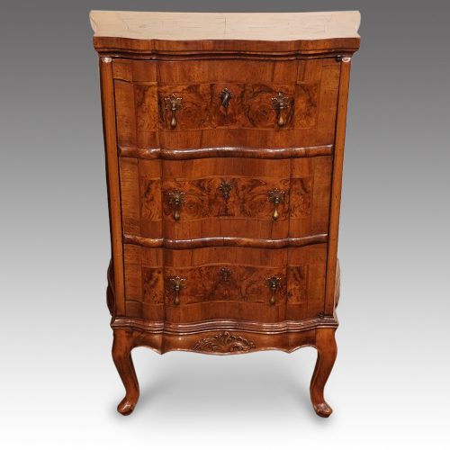 Pair of walnut Continental cabinets front