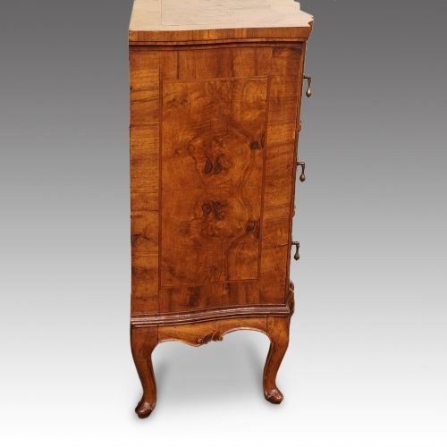 Pair of walnut Continental cabinets side