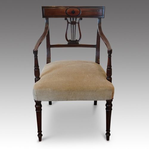 Set of 12 Regency mahogany dining chairs armchair