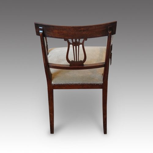 Set of 12 Regency mahogany dining chairs rear view