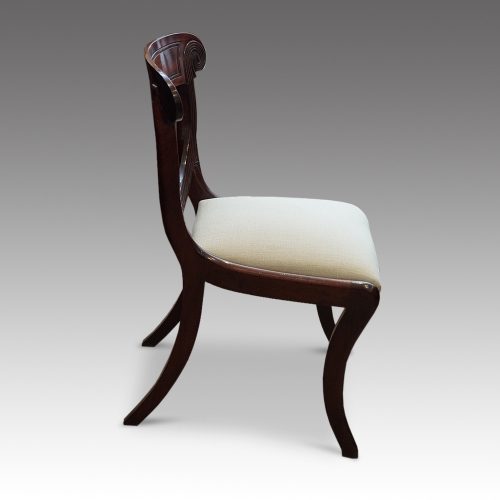 Set of 6 Regency mahogany dining chairs side view