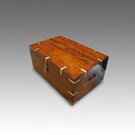 Victorian brass bound military chest at angle