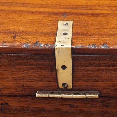 Victorian brass bound military chest hinge