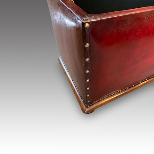 Victorian leather ottoman studding