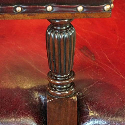 Victorian mahogany desk by James Shoolbred arm support