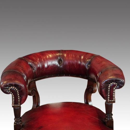 Victorian mahogany desk by James Shoolbred back