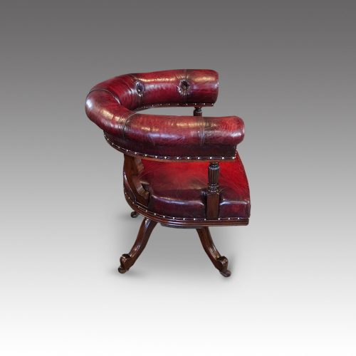 Victorian mahogany desk by James Shoolbred side view
