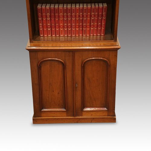 Victorian mahogany open bookcase doors