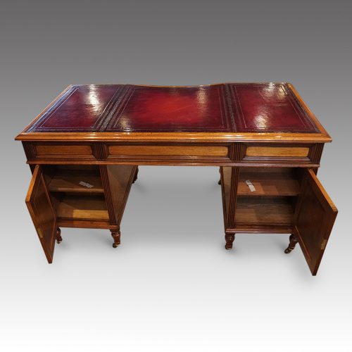 Victorian walnut partners desk cupboards