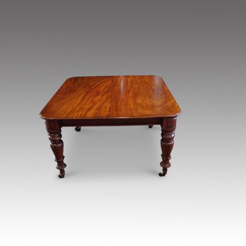 William IV mahogany extending dining table closed
