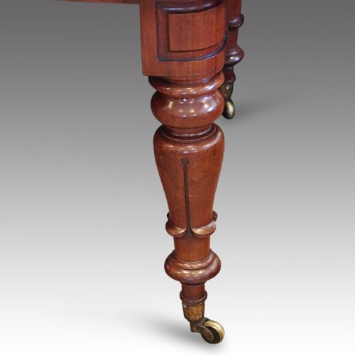 William IV mahogany extending dining table leg