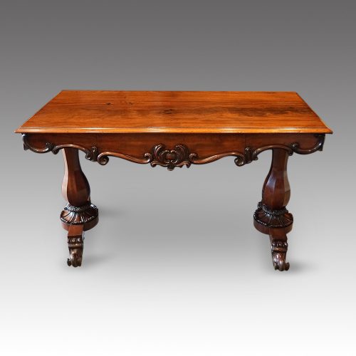 William IV mahogany library table front