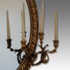 Antique gilt oval mirror candleholders