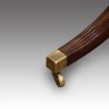 Oval mahogany extending dining table brass square toe