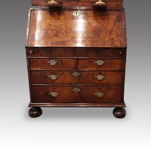 Queen Anne walnut bureau bookcase base