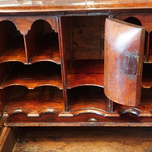 Queen Anne walnut bureau bookcase cupboard
