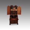 Queen Anne walnut bureau bookcase detail