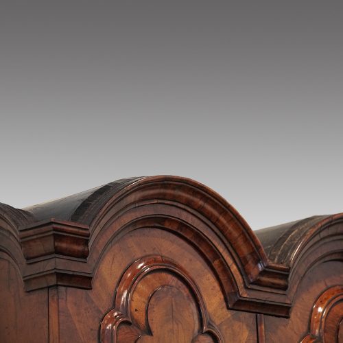 Queen Anne walnut bureau bookcase dome
