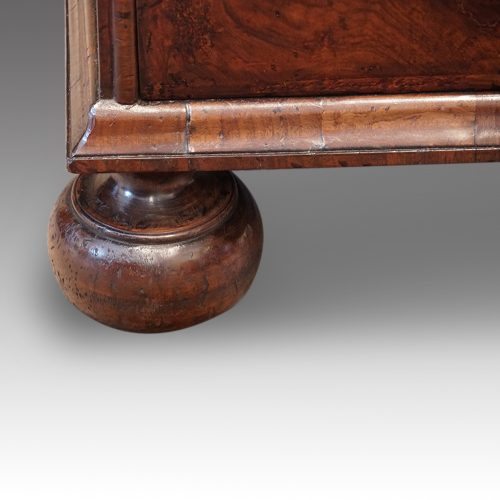 Queen Anne walnut bureau bookcase feet