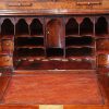 Queen Anne walnut bureau bookcase interior