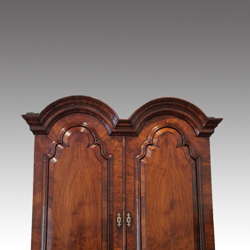 Queen Anne walnut bureau bookcase top