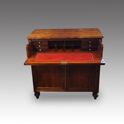Regency brass inlaid secretaire chiffonier