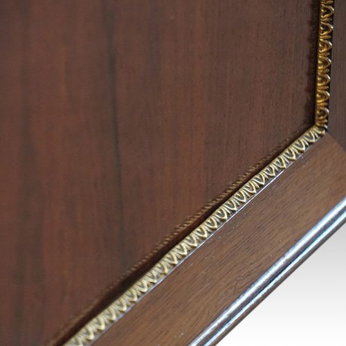 Regency brass inlaid secretaire chiffonier gilt beading