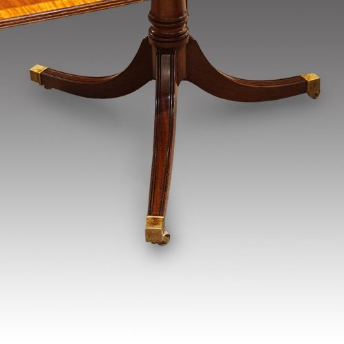 Regency style mahogany twin pillar dining table base
