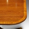 Regency style mahogany twin pillar dining table edge satinwood banding