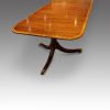 Regency style mahogany twin pillar dining table round corner