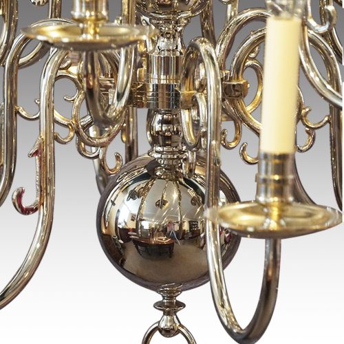 Silver plated chandelier detail