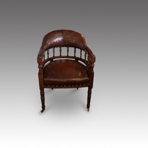 Victorian leather desk chair front