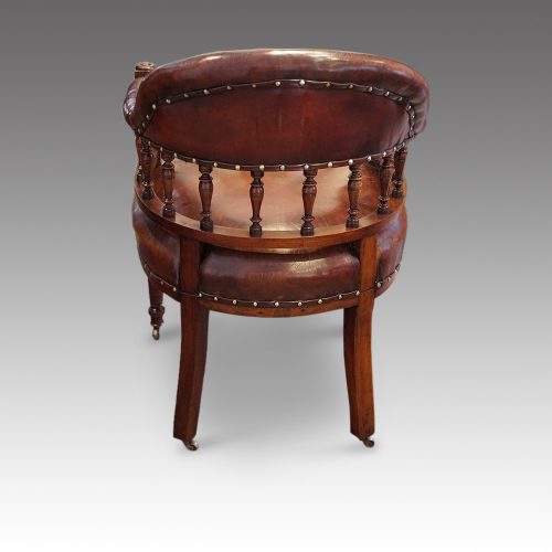 Victorian leather desk chair rear